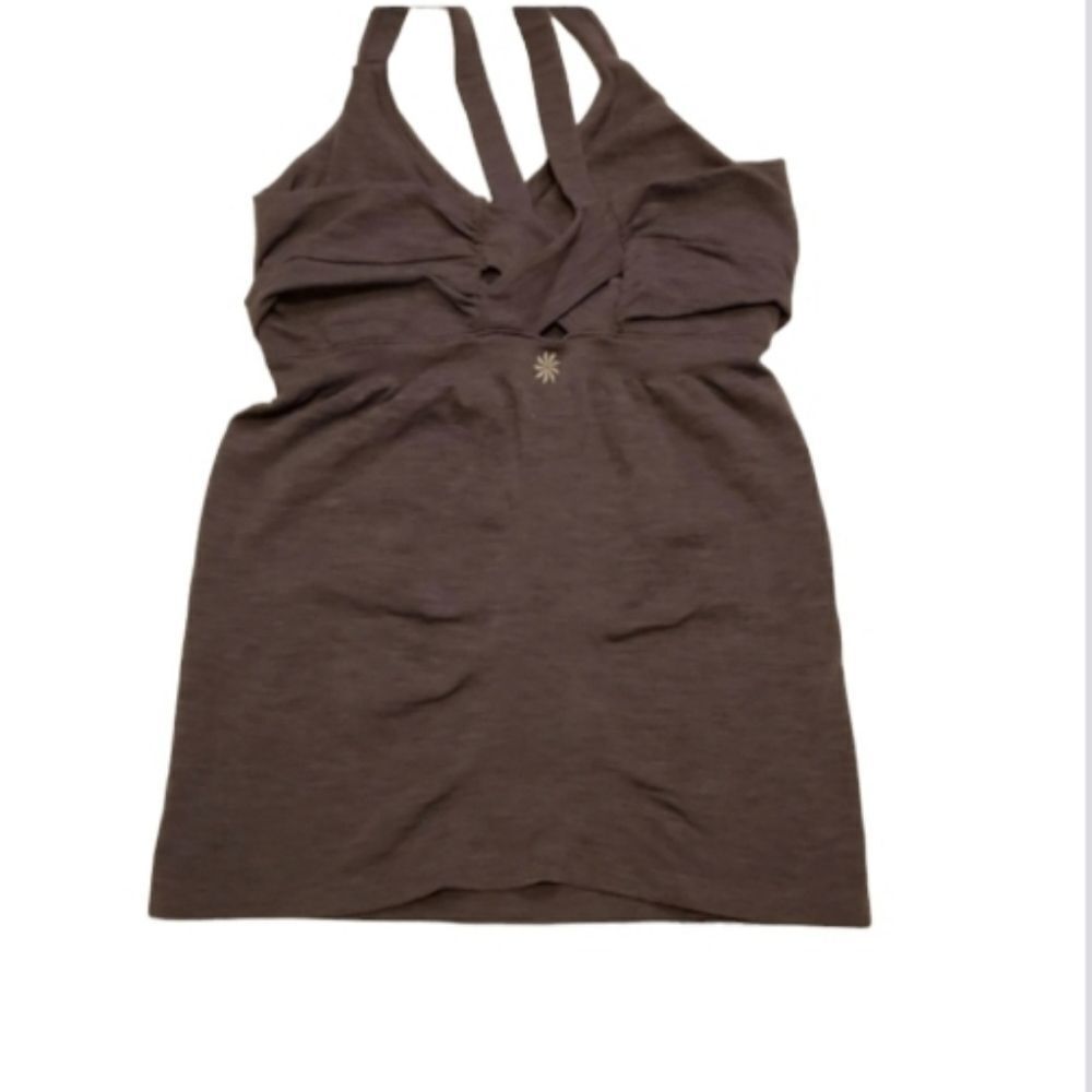 S ATHLETA GRAY Criss-Cross Back yoga exercise Tank Top SMALL